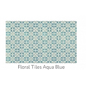 Ruggable Carpet 3 X 5 Feet - Polyester Floral Tiles Aqua Blue 