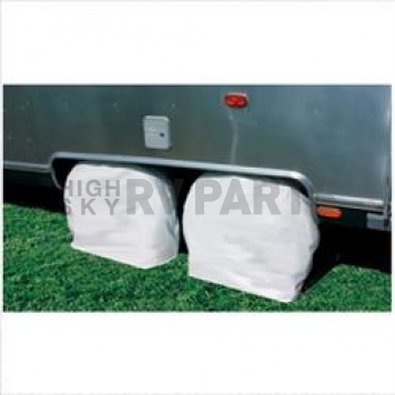 Camco Tire Cover 33 Inch To 35 Inch Colonial White Vinyl Set Of 2 - 45334