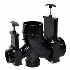 Valterra Sewer Waste Valve with 3 inch Hub x 1.5 inch Hub x 2 inch Hub x 3 inch Spigot - T83