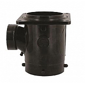 Valterra Sewer Waste Valve Tee Fitting 3 inch Bayonet X 3 inch Rotating Flange X 1.5 inch Hub - T1011