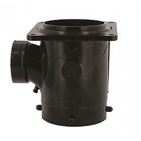 Valterra Sewer Waste Valve Tee Fitting 3 inch Bayonet X 3 inch Rotating Flange X 1.5 inch Hub - T1011