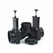 Valterra Sewer Waste Valve with 3 inch Hub x 3 inch Hub x 3 inch Bayonet Cap - T84