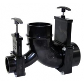 Valterra Sewer Waste Valve with 3 inch Hub x 1.5 inch Hub x 3 inch Spigot - T81