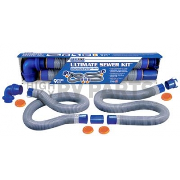  Prestofit Blue Line Sewer Hose 10' Length with Elbow Adapter Four Seals 1-0203