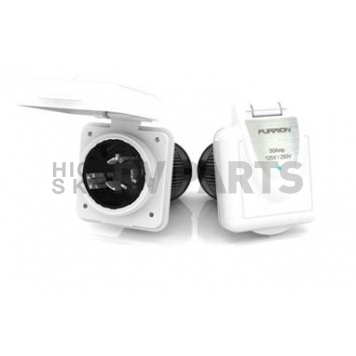 Furrion Outdoor Square Receptacle 50 Amp Male White - F52INS-PS-AM