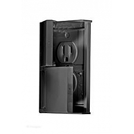 RV Designer Receptacle - Weatherproof 110 Volt Dual Black - S907