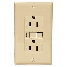 Cooper Wire GFCI Receptacle 110 Volt Dual Ivory - SGF15V