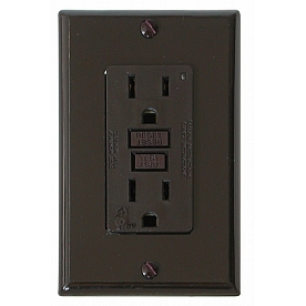 Valterra GFCI Receptacle 110 Volt Dual Brown -  DG15BVP