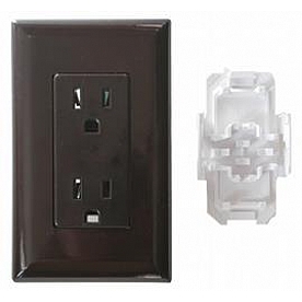 Valterra Receptacle Dual 110 Volt Brown - DG15BRVP