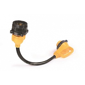 Camco Power Grip Cord Adapter 30 Amp Male 90 Degree 18 inch Locking - 55532