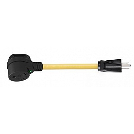 Marinco Weekender Power Cord Dogbone 15 Amp Male Straight Blade x 30 Amp Female Locking 12 inch - 1530RVDA