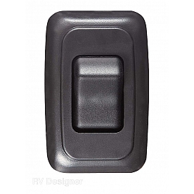 RV Designer Multi Purpose Switch - Single Black - S521