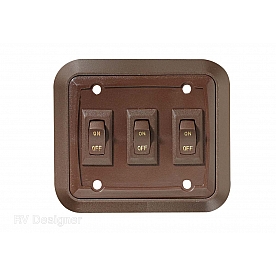 RV Designer Multi Purpose Switch - Triple Brown - S659