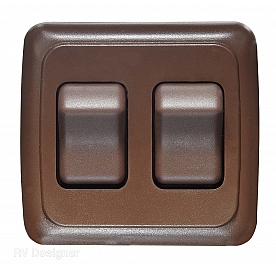 RV Designer Multi Purpose Switch - Double Brown - S633