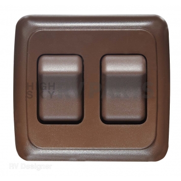 RV Designer Multi Purpose Switch - Double Brown - S633
