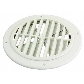 JR Products Heating/ Cooling Register - Round Polar White - GRILL2D-A