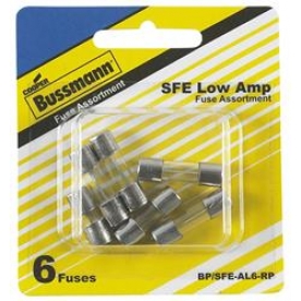 Bussman Fuse Assortment SFE Glass - Pack of 6 - BP/SFE-AL6-RP