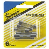 Bussman Fuse Assortment SFE Glass - Pack of 6 - BP/SFE-AH6-RP