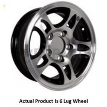 Americana Aluminum Trailer Wheel - 16 Inch with 6x5.50 Bolt Pattern Black - 22658HWTB