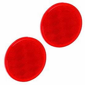 Bargman Reflector Round 3-3/16 Inch Diameter Red With Adhesive Backing