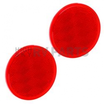 Bargman Reflector Round 3-3/16 Inch Diameter Red With Adhesive Backing