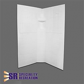 Specialty Recreation Shower Surround - 34 Inch x 34 Inch - White