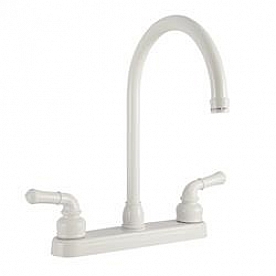 Dura Faucet Kitchen  White Plastic Body With Brass Spout - DF-PK330HC-WT