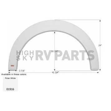 Icon Fender Skirt For Fleetwood Brand Flair Class A motorhomes 41-3/4 Inch 24 Inch Polar White 01916