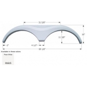 Icon Fender Skirt For Heartland  Bighorn/ Big Country/ Cyclone/ Heartland/ Landmark 69-1/8 Inch 16 Inch  White 01615