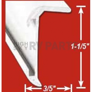 AP Products Trim Molding Insert 16' x 1.2 inch Polar White - Aluminum - 021-85001-16