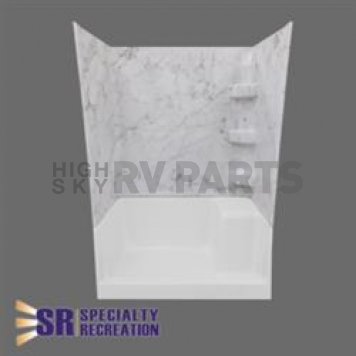 Specialty Recreation Shower Surround - 24 Inch x 32 Inch - Gray And White