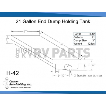 Custom Rotor Molding Waste Holding Tank -  36 Inch x 21 Inch x 7-1/2 Inch-1