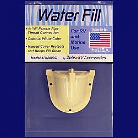 Zebra RV Fresh Water Inlet  -  Colonial White - RM403C
