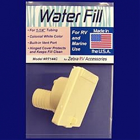 Zebra RV Fresh Water Inlet  -  Colonial White - RT144C