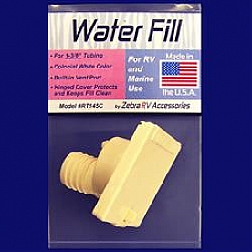 Zebra RV Fresh Water Inlet  -  Colonial White - RT145C