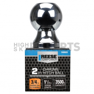 Reese Trailer Hitch Ball - 2 Inch with 3/4 Inch Shank - 7400820 