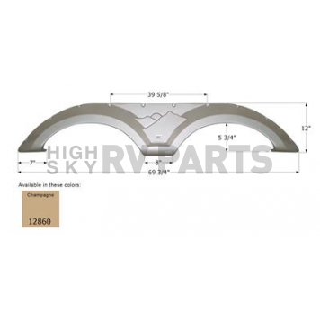 Icon Fender Skirt For Keystone Brand Montana Mountaineer 69-3/4 Inch 12 Inch Champagne 12860