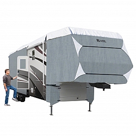 Classic Accessories Travel Trailer Cover Polyester Gray/ White - 8030020310