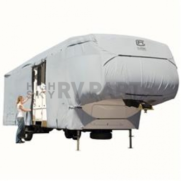 Classic Accessories Travel Trailer Cover Polyester Gray/ White - 8031817100