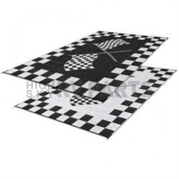Faulkner RV Patio Mat 9 Feet x 6 Feet Black And White Checkered - 48707