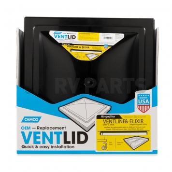 Camco Roof Vent Lid Polypropylene Black - 40190-3