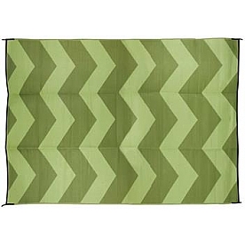 Camco RV Patio Mat 12 Feet x 9 Feet Green Chevron - 42859