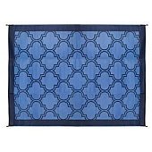 Camco RV Patio Mat 9 Feet x 6 Feet Blue/ Blue Lattice - 42876