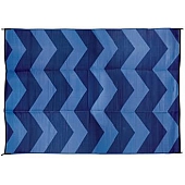 Camco RV Patio Mat 9 Feet x 6 Feet Blue Chevron - 42878