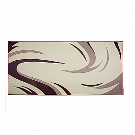 Ming's Mark RV Patio Mat -  8 Feet x 18 Feet Burgundy/ Tan Swish Polypropylene - SD8185