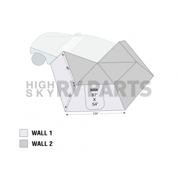 Overland Nomadic Vehicle Systems Awning - Driver Side With Rafters - 18209909