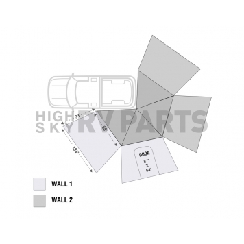Overland Nomadic Vehicle Systems Awning - Driver Side With Rafters - 18209909-1