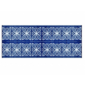 Camco RV Patio Mat 20 Feet x 8 Feet Blue Botanical - 42831