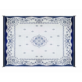 Camco RV Patio Mat 12 Feet x 9 Feet Blue Oriental - 42851