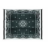 Camco RV Patio Mat 12 Feet x 9 Feet Charcoal Oriental - 42853